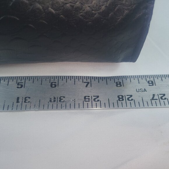 Black Vegan Leather Shoulder bag Crossbody with Gold Chain Accents - Picture 7 of 9